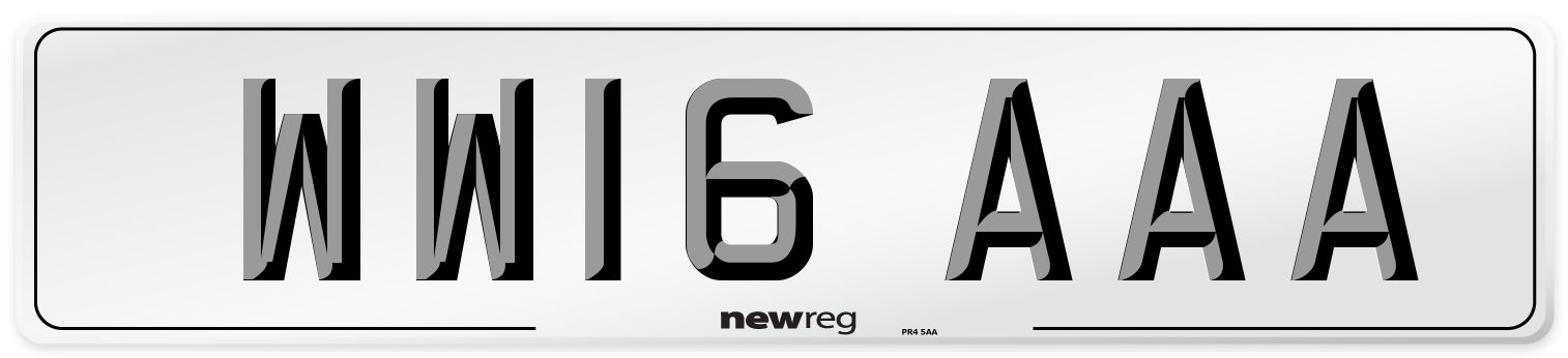 WW16 AAA Number Plate from New Reg